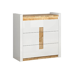 Pegane Commode 3 tiroirs - Chêne clair