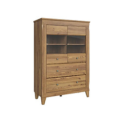 Pegane Vitrine bibliothèque LED - Bois clair