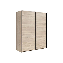 Pegane Armoire 2 portes coulissantes - Chêne