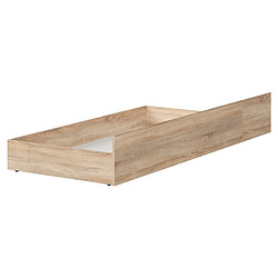 Avis Pegane Lit adulte 160x200 + 2 Tiroirs de rangement sur roulettes coloris chêne Sonoma - Longueur 208 x Largeur 168 x Hauteur 50-100 cm