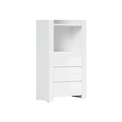 Pegane Bibliothèque avec tiroirs - Blanc chêne pas cher