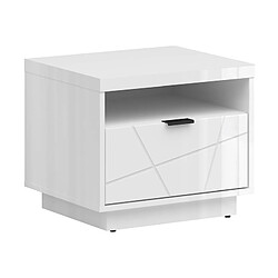 Pegane Table de chevet 1 tiroir - Blanc