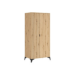 Pegane Armoire 2 portes placard - Chêne