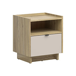 Pegane Table de chevet 1 tiroir - Chêne