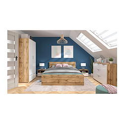 Pegane Table de chevet avec tiroir - Chêne