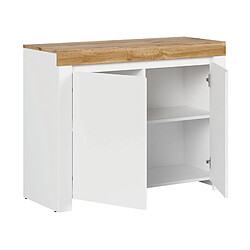 Avis Pegane Commode 2 portes - Blanc chêne