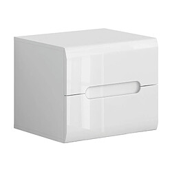 Pegane Table de chevet 2 tiroirs - Blanc