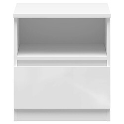 Avis Pegane Table de chevet avec tiroir - Blanc