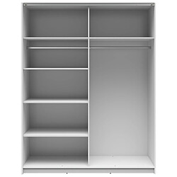 Avis Pegane Armoire 2 portes coulissantes - Blanc et chêne