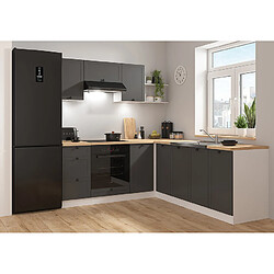 Pegane Cuisine d'angle complète - Blanc et gris