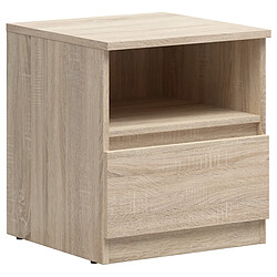 Pegane Table de chevet avec tiroir - Chêne sonoma