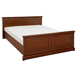 Avis Pegane Lit adulte 160x200 cm coloris châtaigne - Longueur 210 x Profondeur 175 x Hauteur 60,5-81,5 cm