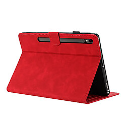 Avis Étui pour tablette en cuir gaufré à motif papillon et fleur pour Samsung Galaxy Tab S10 Lite-Rouge