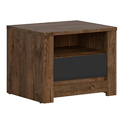 Pegane Table de chevet 1 tiroir - Chêne foncé
