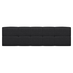 Pegane Lit adule 140x200 avec tête de lit capitonnée noir,sommier et rangement, coloris chêne Sonoma - Longueur 204,5 x Profondeur 149 x Hauteur 95/40,5 cm pas cher