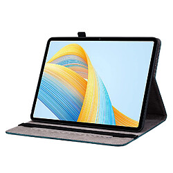 Avis Étui pour tablette Honor Pad V8 Pro , cuir gaufré, motif papillon et rose - Bleu foncé