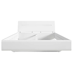 Avis Pegane Lit adulte 160 x 200 lit double, coloris Blanc/Blanc haute brillance - Longueur 214 x Profondeur 165 x Hauteur 35-86 cm