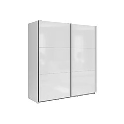 Pegane Armoire 2 portes coulissantes - Blanc brillant