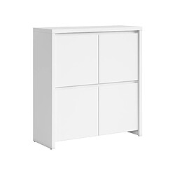 Pegane Commode de rangement 4 portes - Blanc