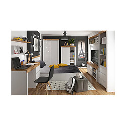 Pegane Bibliothèque avec tiroirs - Blanc chêne