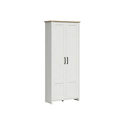 Pegane Armoire 2 portes coulissantes - Chêne clair