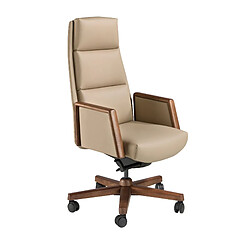 Angel Cerda Fauteuil de bureau pivotant en similicuir vison