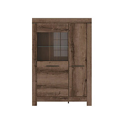 Avis Pegane Vitrine bibliothèque LED 2 portes - Chêne