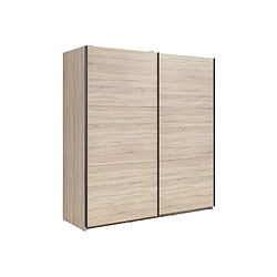 Pegane Armoire 2 portes coulissantes - Chêne