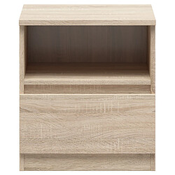 Pegane Table de chevet avec tiroir - Chêne sonoma