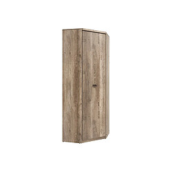Pegane Armoire d'angle 1 porte - Chêne