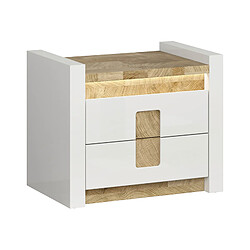 Pegane table de chevet LED - Chêne clair