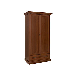 Pegane Armoire 2 portes avec tiroir - Châtaignier