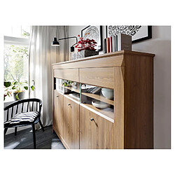 Pegane Vitrine bibliothèque 3 portes - Bois clair