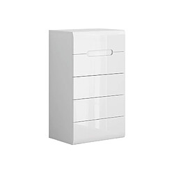 Pegane Commode chiffonnier 5 tiroirs - Blanc