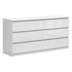 Pegane Commode 6 tiroirs - Blanc