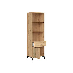 Acheter Pegane Bibliothèque avec 1 porte, 1 tiroir et 3 étagères,coloris Chêne artisan - Longueur 60 x Profondeur 41 x Hauteur 197 cm