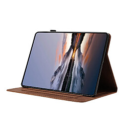 Acheter Étui pour tablette en cuir gaufré à motif papillon et fleur pour Samsung Galaxy Tab A11/A9-Marron