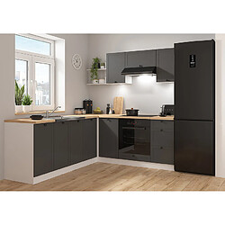 Pegane Cuisine d'angle complète - Blanc et gris