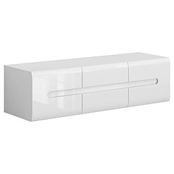 Pegane Meuble TV 2 portes 2 tiroirs - Blanc