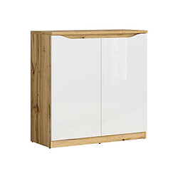 Pegane Buffet bas 2 portes - Chêne blanc