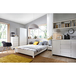 Pegane Table de chevet avec tiroir - Blanc