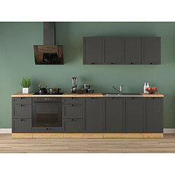 Pegane Cuisine complète meubles bas - Graphite
