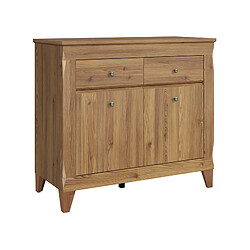 Pegane Commode 2 portes 2 tiroirs - Bois clair