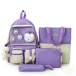 General Ensemble de 5 sacs à dos pour lycéennes, collection 2022, en toile, style voyage, pour femmes, idéal pour les livres et l'école.~00944