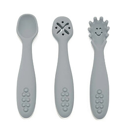Babireva Set de 3 cuillères d'apprentissage pour bébé en silicone