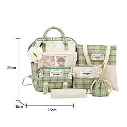 General Ensemble de 5 sacs à dos kawaii en toile pour femmes, style coréen, mignons et adaptés aux adolescentes et étudiantes. Grande capacité, format enveloppe, idéal pour les voyages et les sorties.~00959