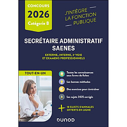 Secrétaire administratif SAENES, concours 2026, catégorie B : externe, interne, 3e voie et examens professionnels
