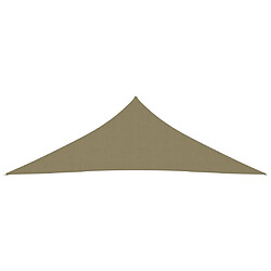 Helloshop26 Voile toile d'ombrage parasol tissu oxford triangulaire 3 x 3 x 4,24 m beige 02_0009827