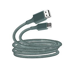 JUST GREEN Câble Micro-USB vers USB-A 2.1A Compatible Fast Charge en Coton Tressé 2m Vert