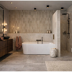 OTITEC Baignoire d’angle droite avec vidage – 160 x 75 cm – Blanc brillant – LUXA